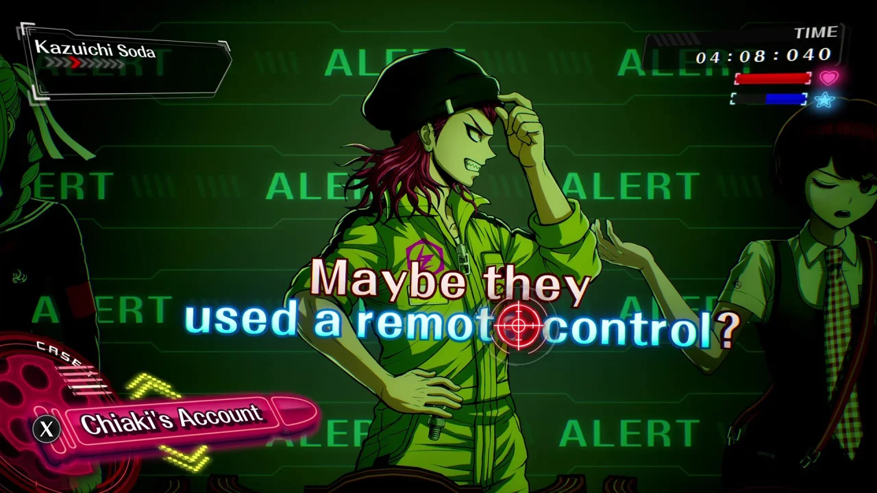 Danganronpa 2x2 Screenshot listening to Chiaki's account of events
