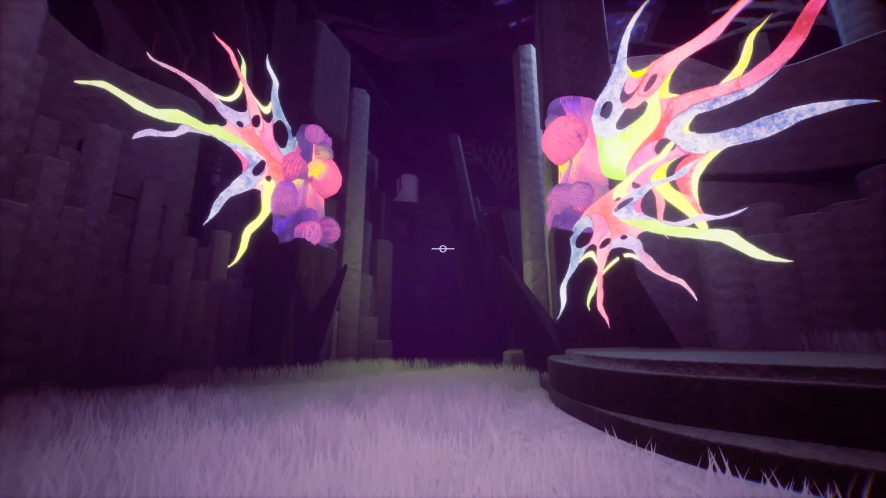 Flawless Abbey screenshot of surreal colorful wing-like accents.