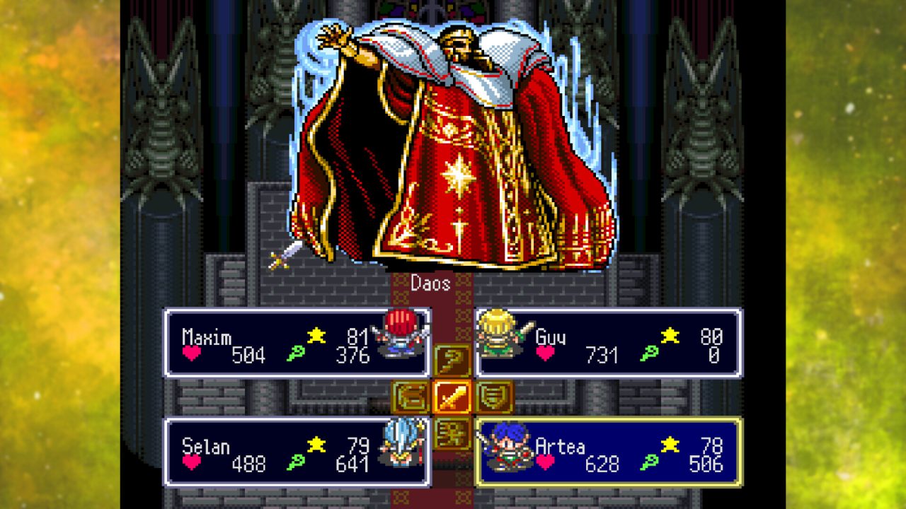 The party confronts Daos in Lufia I & II The Sinistrals Saga